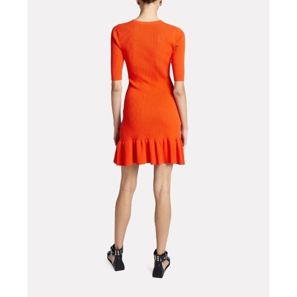 A.L.C Vance Dress Women’s Size XL Mini Ribbed Knit Tangerine Orange - Picture 2 of 11